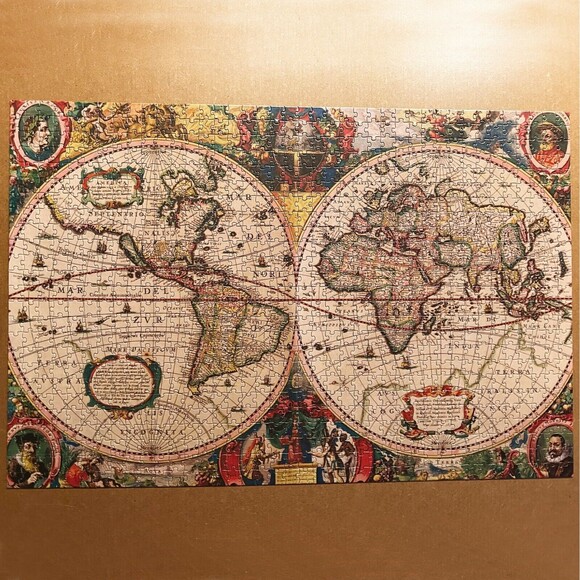 Antique Map 1000 Piece Puzzle by Go! Games 19-1/2" x 30-5/8" - Complete - Picture 2 of 7